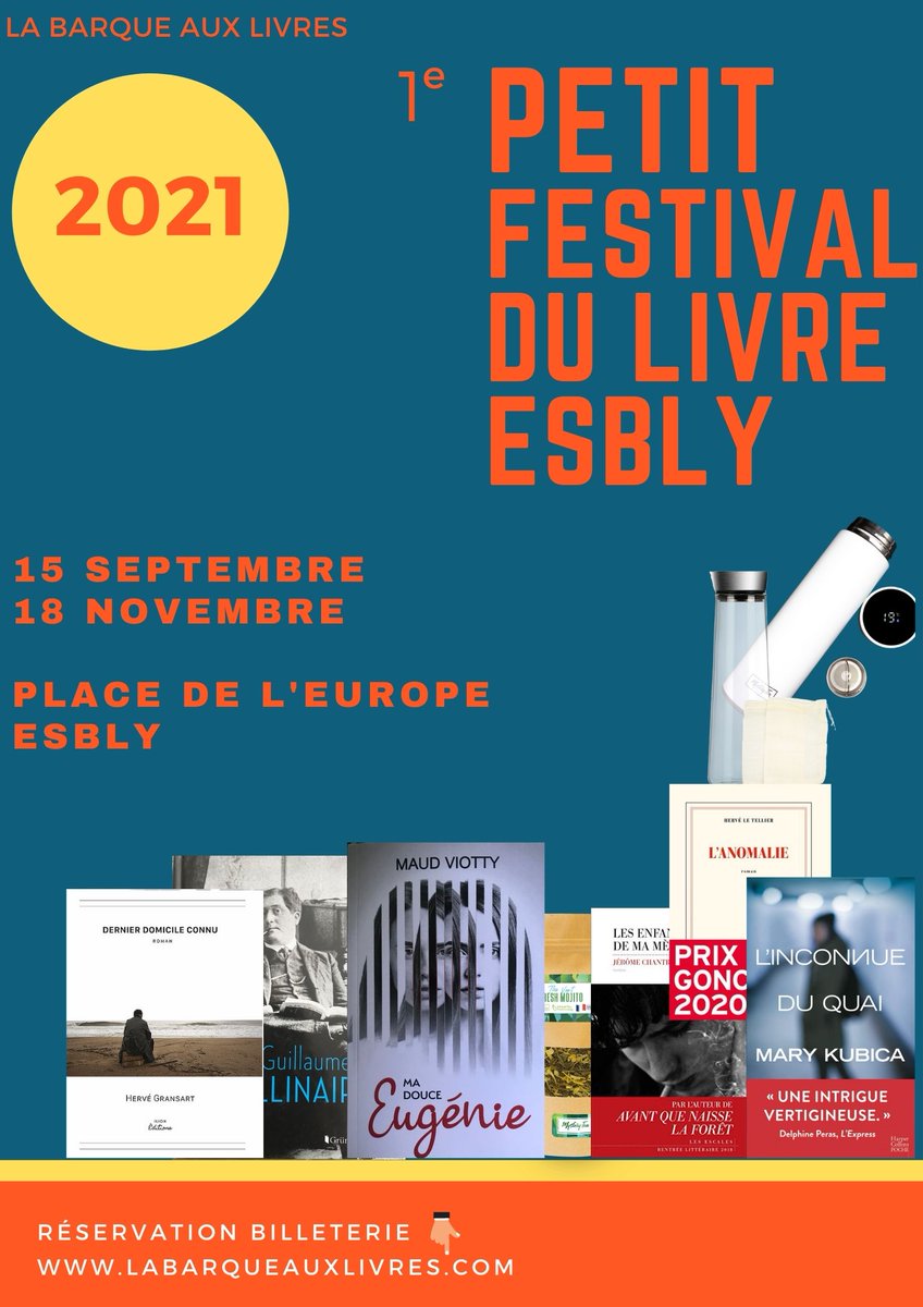 AuxBarque's tweet photo. A vos agendas ! 
C’est officiel  ! 
Le PETIT FESTIVAL du livre se tiendra
 du 15 septembre au 18 novembre 
Esbly 
Billetterie : https://t.co/WJQDX0zDzq https://t.co/RBzes025fe