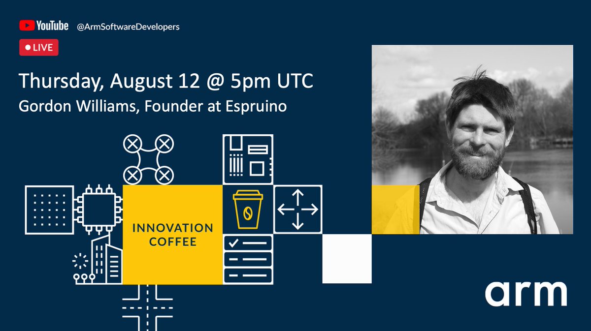 Arm Software Developers (@armsoftwaredev) on Twitter photo See how to get started with <a href="/Espruino/">Gordon Williams</a>, a JavaScript interpreter for #microcontrollers during this week's #InnovationCoffee episode.
Set your reminder - live on Thursday at 5pm UTC: bit.ly/3Cz5Lwg See how to get started with <a href="/Espruino/">Gordon Williams</a>, a JavaScript interpreter for #microcontrollers during this week's #InnovationCoffee episode.
Set your reminder - live on Thursday at 5pm UTC: bit.ly/3Cz5Lwg