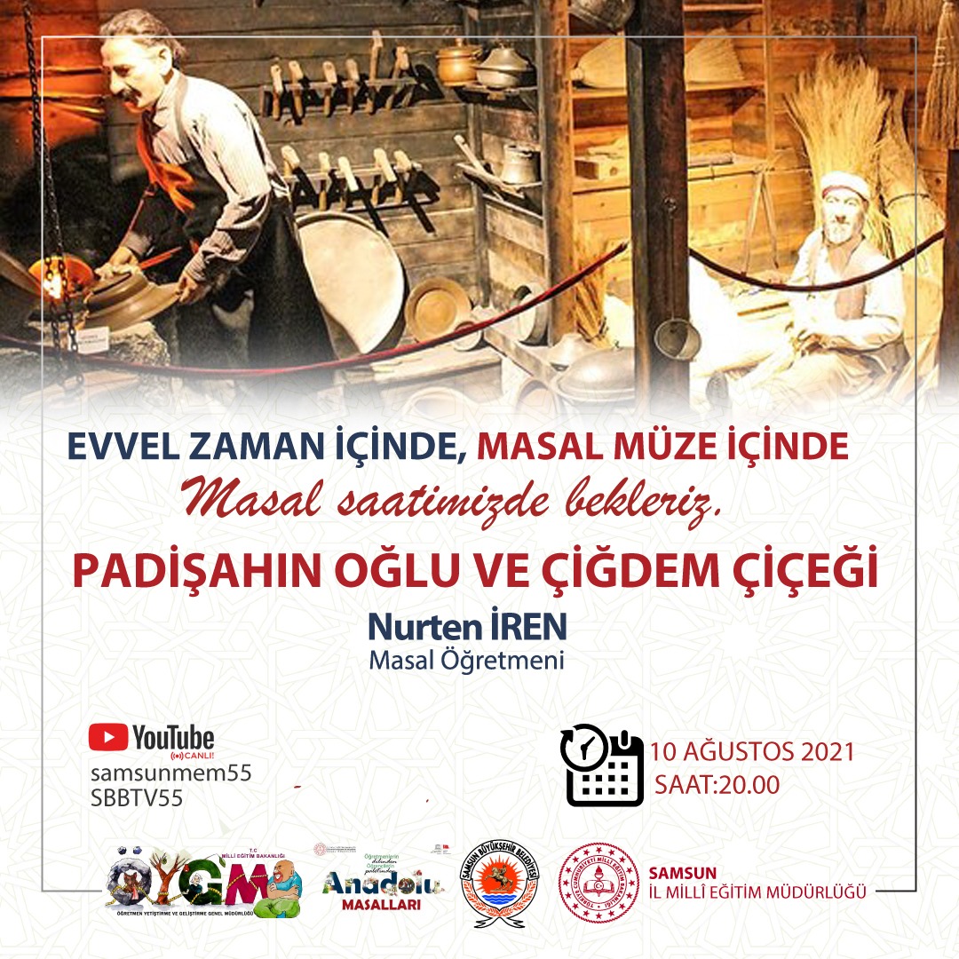 samsunmem's tweet photo. Masallar, zengin içeriği ve yapısıyla birer kültür hazinesidir. Değerli öğrencilerimiz, bu eşsiz hazineyi paylaşmak için sizleri “Padişahın Oğlu ve Çiğdem Çiçeği” adlı masal saatimize bekliyoruz.

https://t.co/sRw7eE8EUs https://t.co/e3RTkNkqds