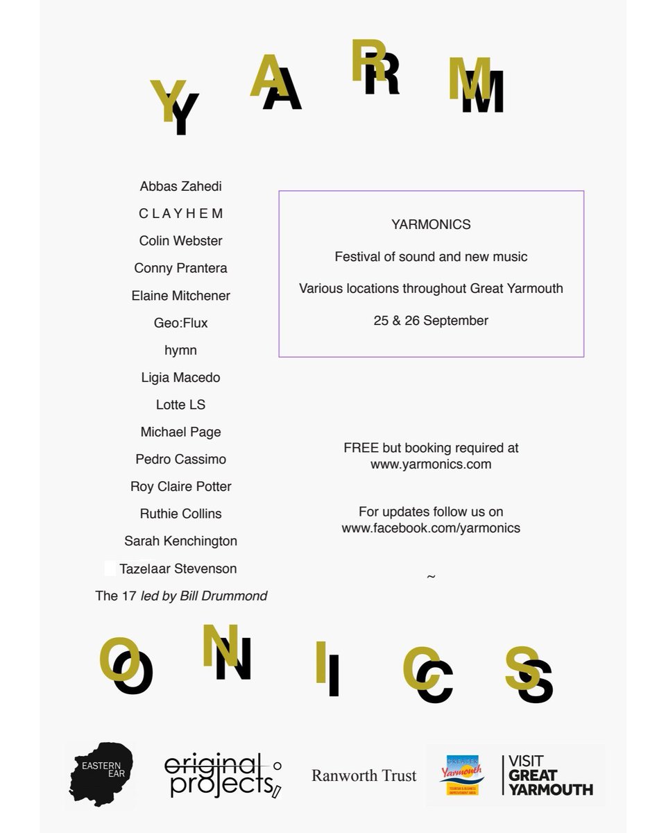 Yarmonics 2021 25&amp;26 September - from us and <a href="/orig_proj/">originalprojects;</a> - booking via website £FREE - see you then 👂