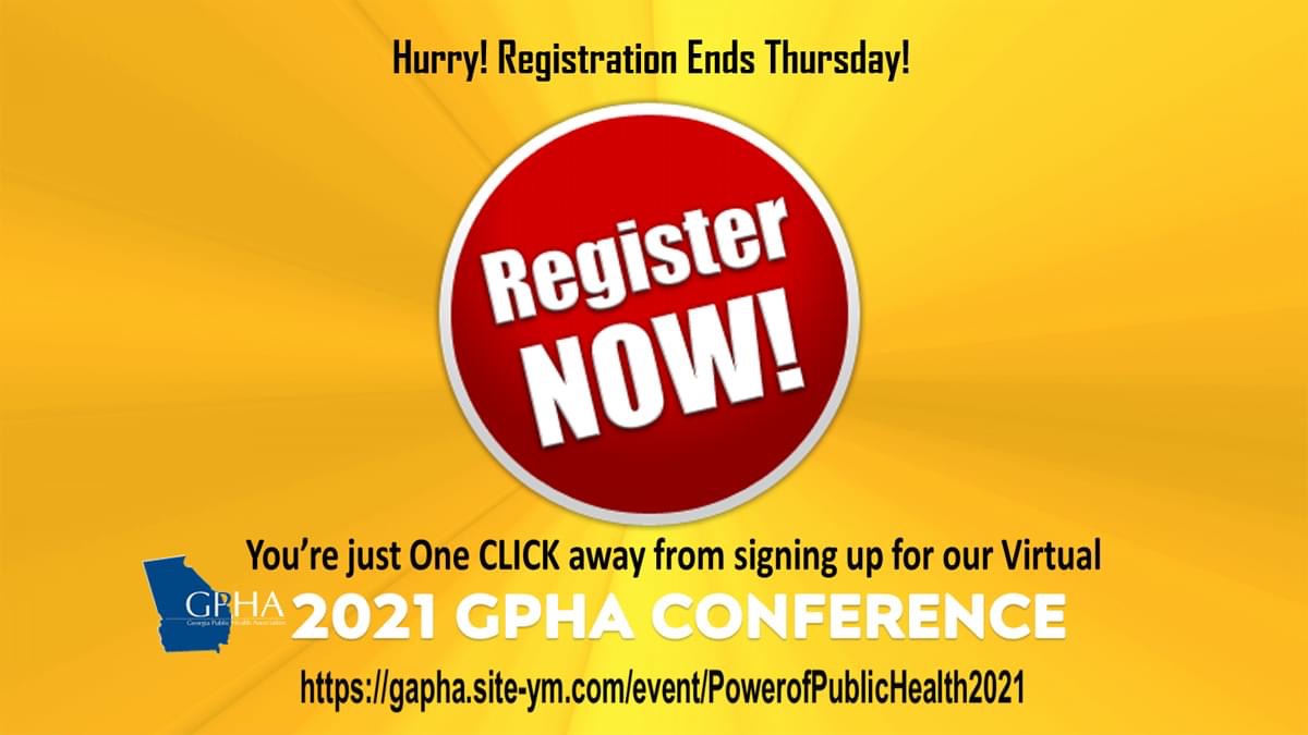 Thursday is the LAST Day to Register! Make sure you’re All Set to be part of our Virtual 2021 GPHA Conference on August 26 from 9 AM to 1 PM. Click here: gapha.site-ym.com/event/PowerofP…