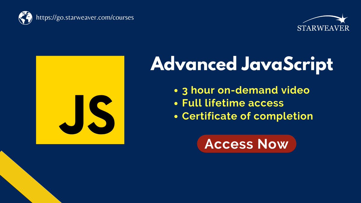 starweavergroup's tweet image. Are you looking to make a better interactive website? 🖥📡

Enroll today with Starweaver for many such courses: go.starweaver.com/courses/advanc…

#java #javascriptjobs #advancejavascript #webdesign #interactivewebsite #edtech #starweaver #webdesigning #IIFEs #async #courses2021