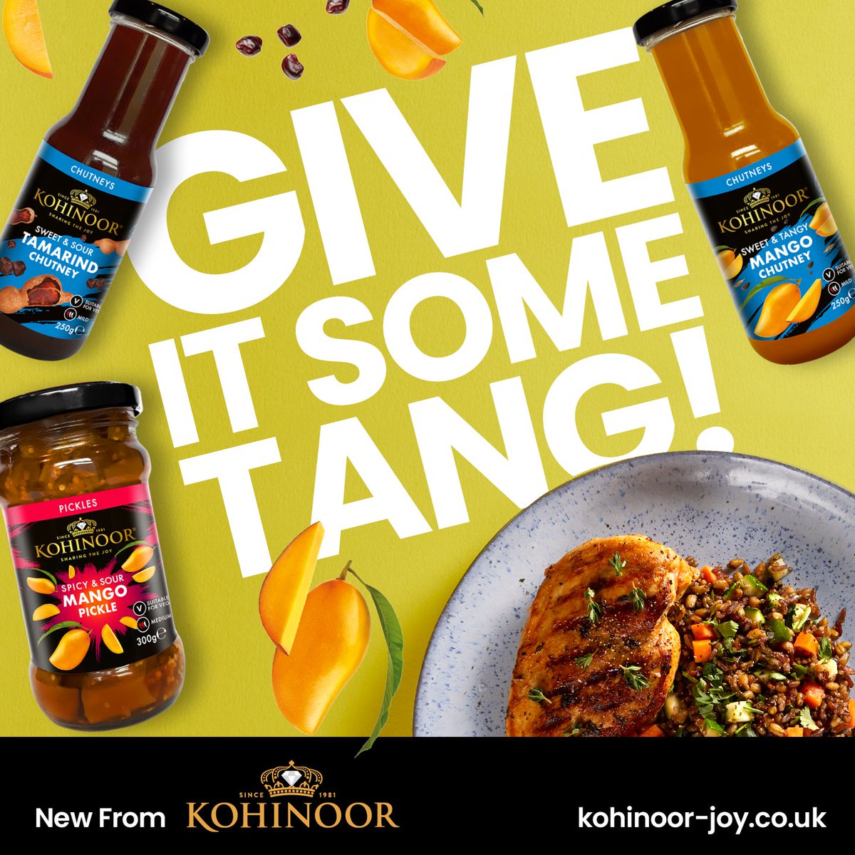 Our New Authentic Vegan Pickles & Chutneys are perfect for any occasion! Now available at Asda! See link for our 'Grilled Chicken Breast with Mango Chutney or Tamarind Chutney.' shorturl.at/hksRW