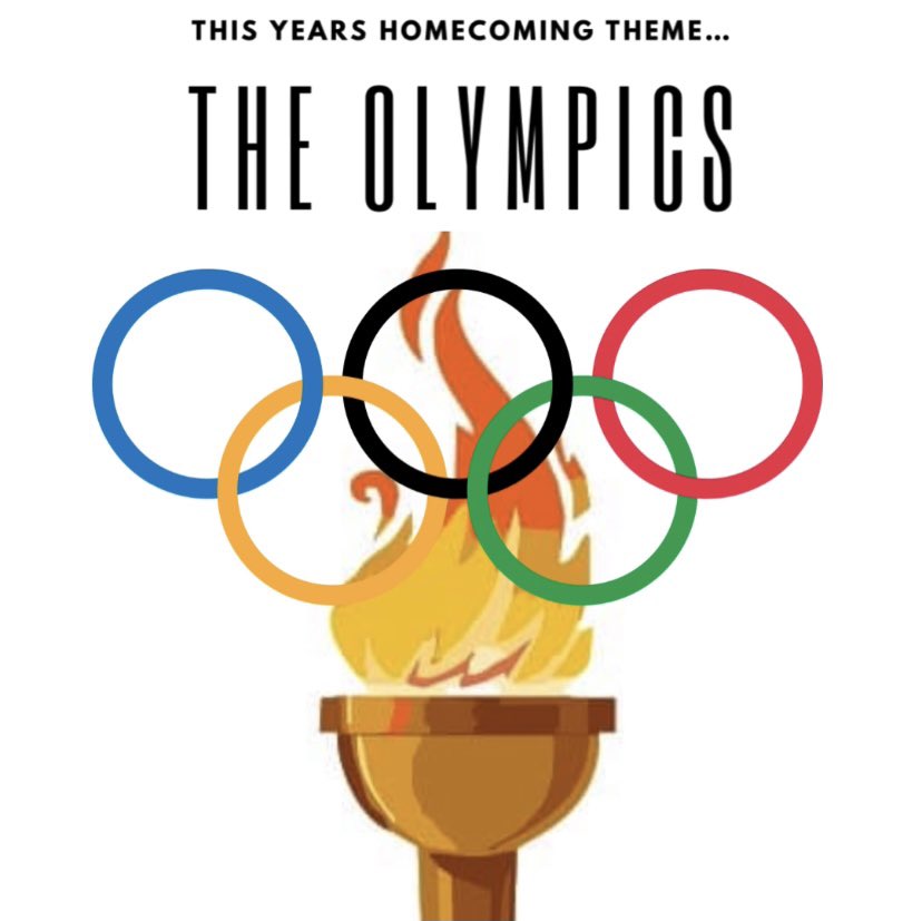 We are excited to let you know that this years Homecoming theme is the…OLYMPICS!

Homecoming week is September 6th-10th! We want everyone to be prepared and have the best spirit this year! If there are any questions on this years theme don’t be afraid to message us!❤️💙❤️💙