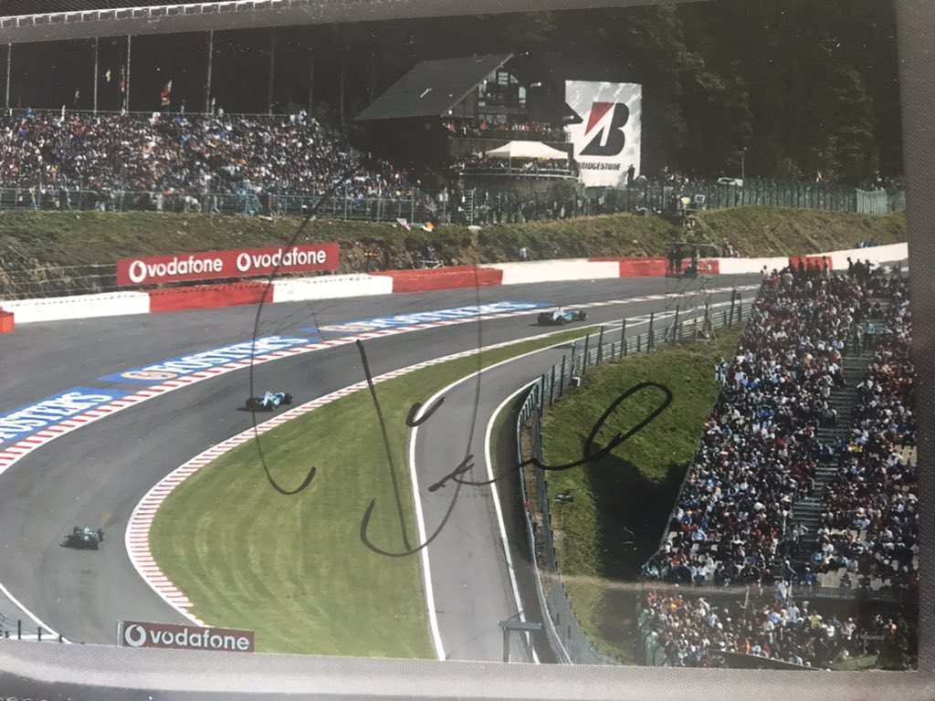 Help Twitter army , anyone know whose signature this is or what event it is? Many many thanks in advance #F1 #motorracing #FormulaOne #racingdrivers #autosport #bridgestone #grandprix #fosters #vodafone #MotoGP #NASCAR #INDYCAR