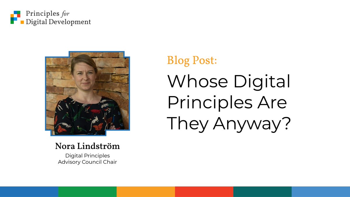 ❓Does the Principles' historic formulation make them irrelevant in today's world? How can we continue to make our community more #inclusive?

Read Digital Principles Advisory Council Chair <a href="/NoraLindstroem/">Nora Lindström</a>'s thoughts on these important questions at bit.ly/Whose-Principl…!