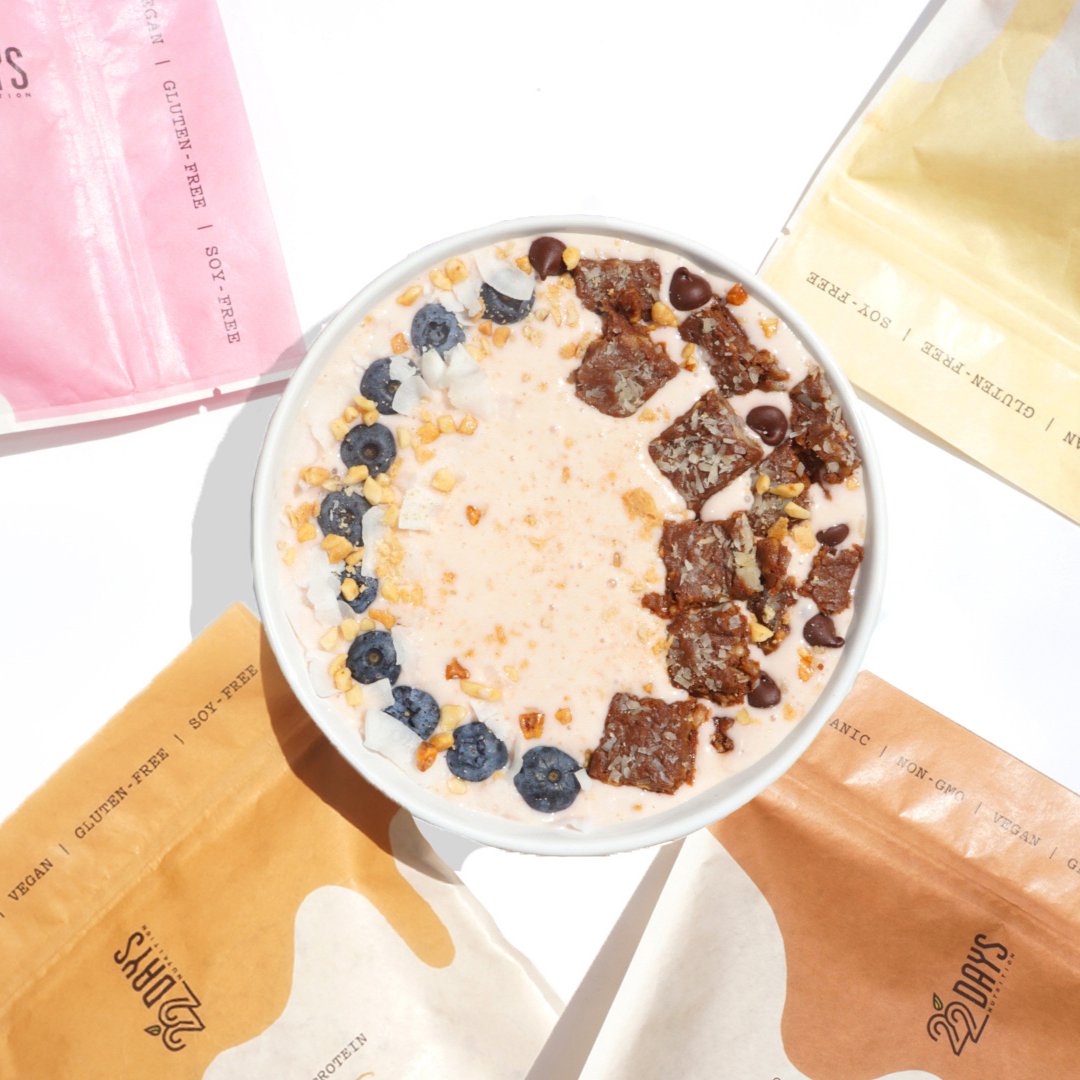 22 Days protein powders are loaded with essential amino acids and BCAA's to help you get the right amount of protein your body needs to build more muscles, burn more calories, and power you through the day.

Shop now at 22daysnutrition.com