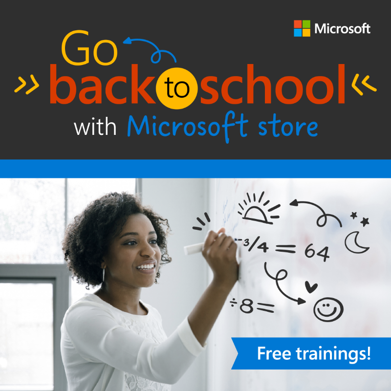 MicrosoftEDU's tweet photo. Why step 👣 into the school year when you can strut? 💃

These trainings from @MicrosoftStore will help you tackle hybrid learning with confidence and keep students engaged.

Learn more: https://t.co/X86VAZQ0wY 

#MicrosoftEDU #BackToSchool
