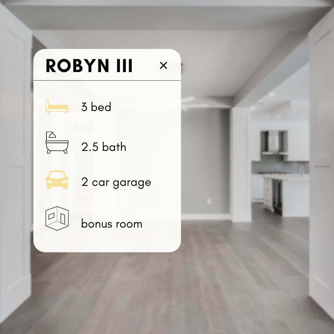 These are the features of Robyn III. Having a bonus room is great because it leaves you room for creativity! #sunviewcustomhomes #yycbuilder #yychomes #yycre