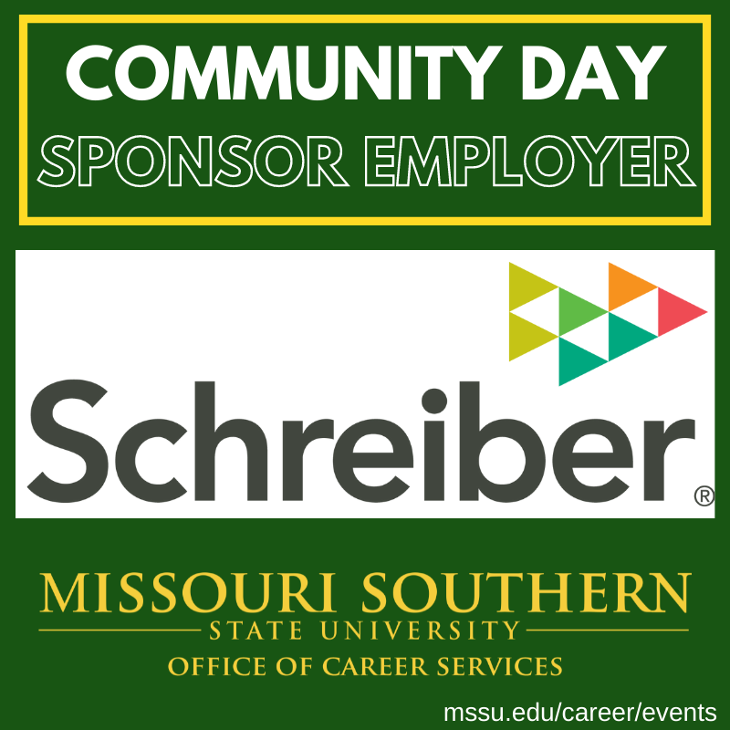 MSSUCareer's tweet photo. We’d like to thank Community Day Sponsor @Schreiber_Foods Stop by their table on Wednesday the 18th from 10:30 – 1:00 on the Oval! https://t.co/3dpoJpV0po