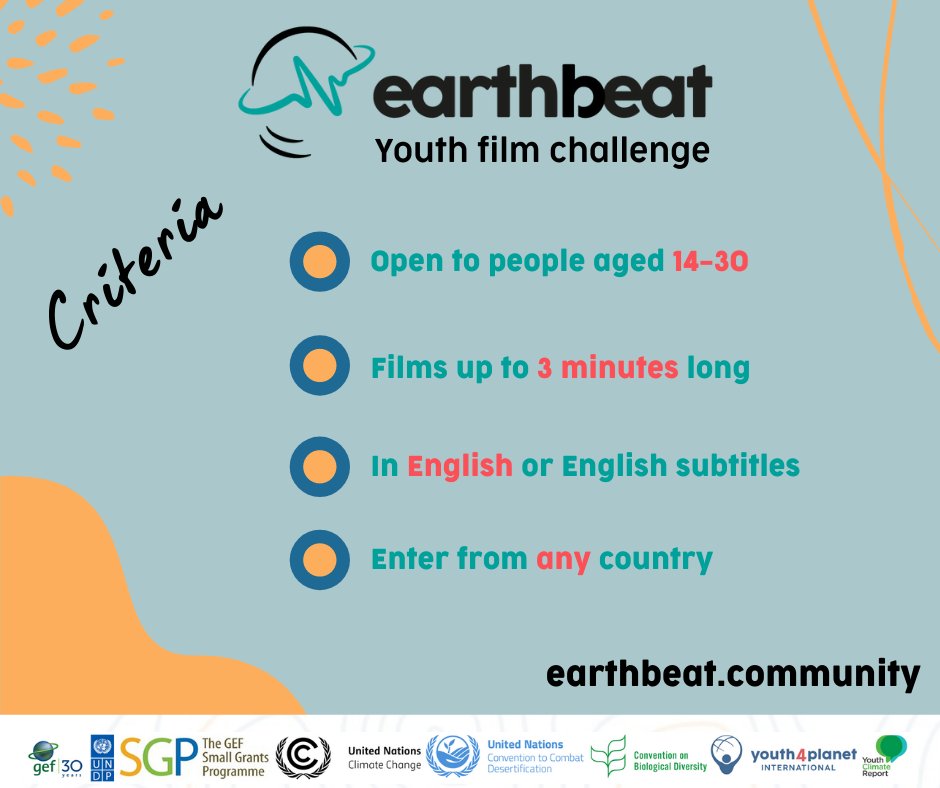 The #EarthbeatChallenge invites young people aged 14-30 to produce 3-minute video stories illustrating what they are doing to help tackle the climate crisis. To learn more, visit unfccc.int/.../2021-youth…

#earthbeatchallenge #youthforplanet