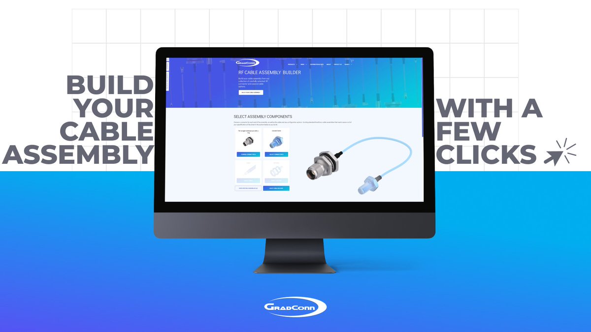 GradConn_Ltd's tweet photo. Our all-new coaxial cable assembly builder helps you create your perfect assembly.  With a great selection of options and clear visual and detailed information, you can build an assembly quickly and with ease. Check it out: https://t.co/MvR6wM7XLy https://t.co/Ww9pTHNSYb