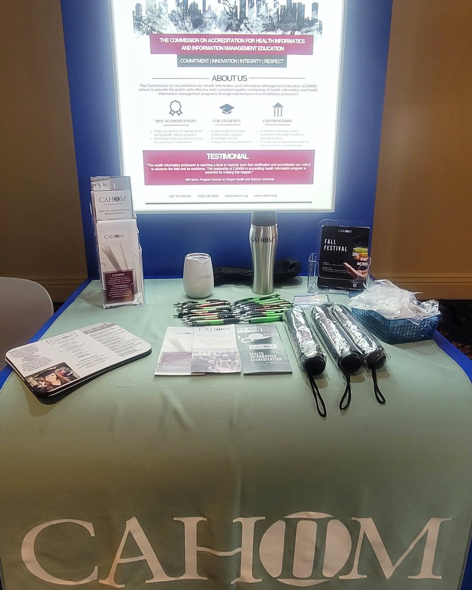 CAHIIM_'s tweet photo. Hello from HIMSS in Las Vegas!
If you’re at @HIMSS this week come see the CAHIIM booth and say hi to our staff member, Benjamin Reed!
Booth Info: Sands Level 2 | University Row | Booth #UR2
#HIMSS21 #educationconference #highereducation #CAHIIMAccreditation https://t.co/9gpx9TloXY