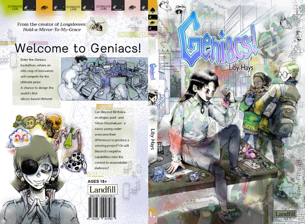 *New Book — Geniacs! by Liby Hays* 🧠 Enter the Geniacs hackathon, where an elite crop of innovators will compete for the ultimate prize: A chance to design the world’s first silicon-based lifeform! Available from landfilleditions.com now! #comics #hackathon #geniacs #libyhays