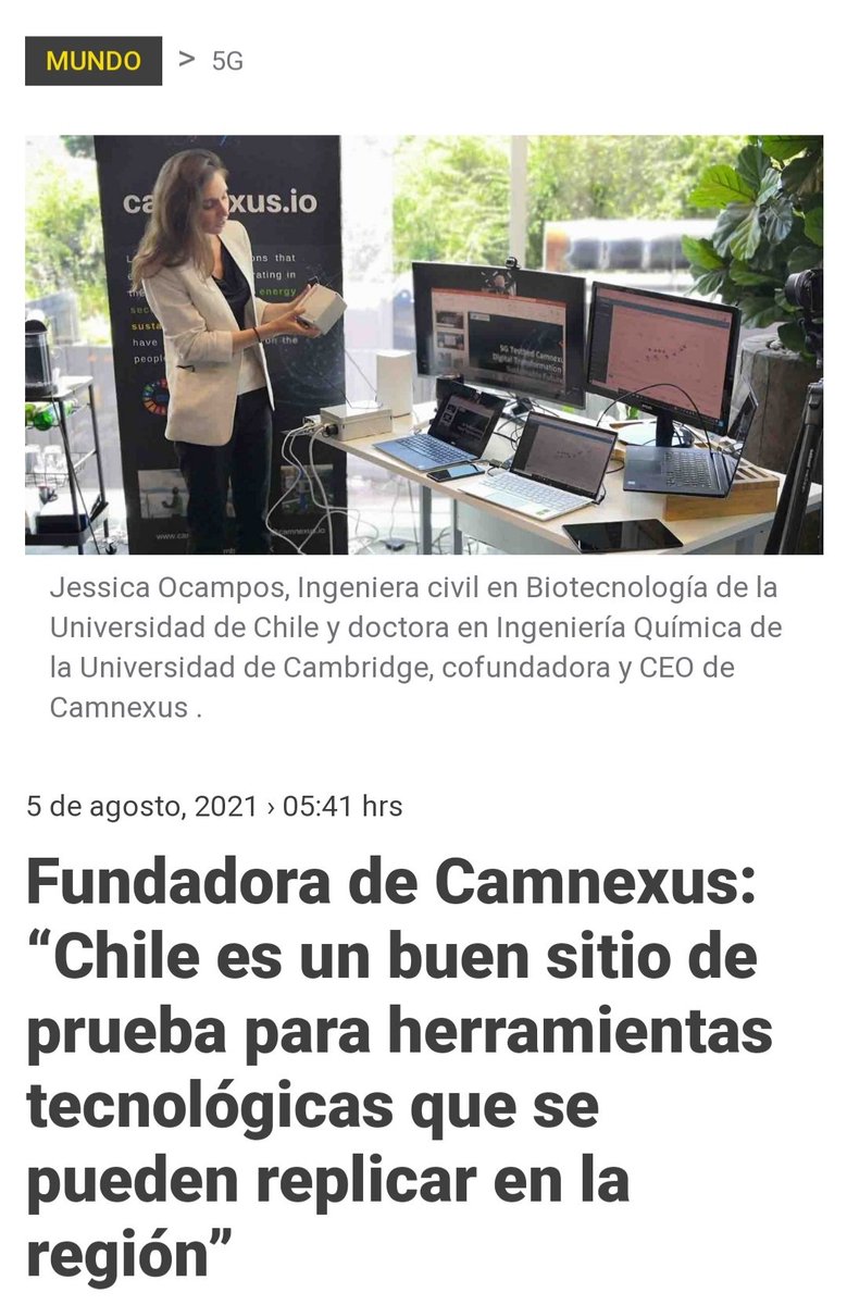 How a Chilean engineer is leading disruptive innovation from the UK to Latin America. #5G #IoT Our CEO Dr Jessica Ocampos featured @el_dinamo bit.ly/3xEI5CK @cebcambridge @Cambridge_Uni @uchile @DigiCatapult @UChile_Beauchef @OpenBeauchef @JessiOcamposC @entel @Huawei