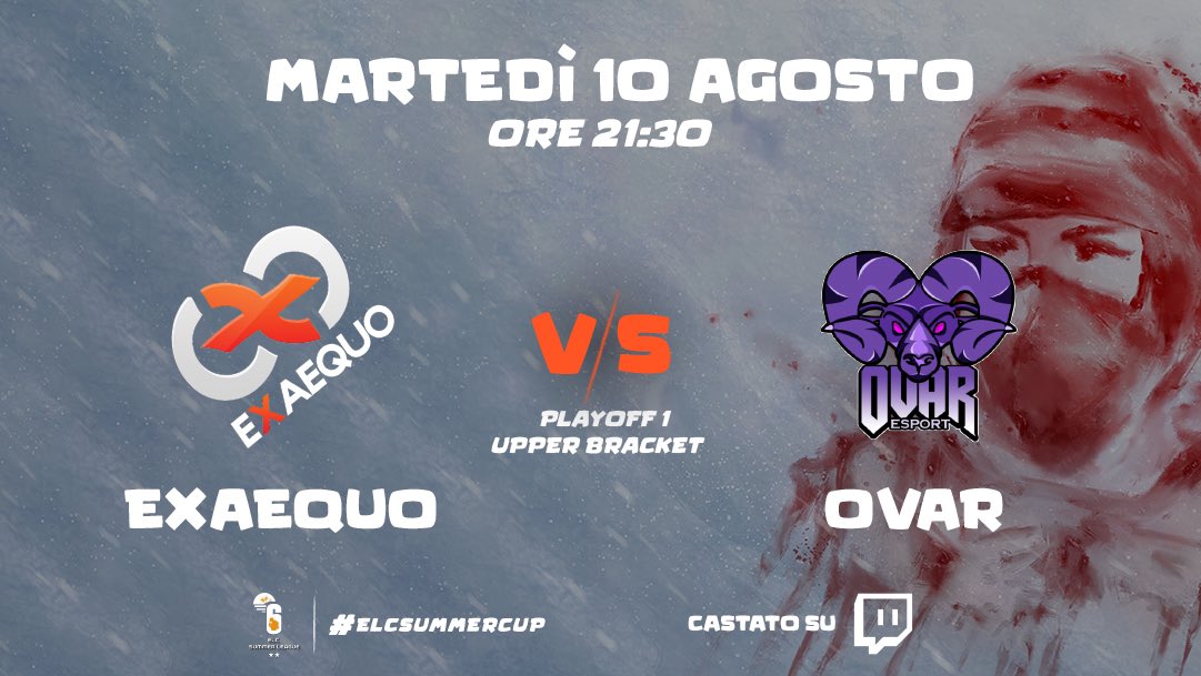 exaequoitalia's tweet photo. 🔥Serata di match per i ragazzi di #r6 che sfideranno il team #ovar🔥
⚠️potrete vedere la partita su https://t.co/8oldiQg64Q ore 21.30⚠️
Send us some good vibes 🤍🧡 .
.
.
#elcsummerleague #r6 #runexa #egames #twitch #goodvibes https://t.co/TyA6uaHMn4
