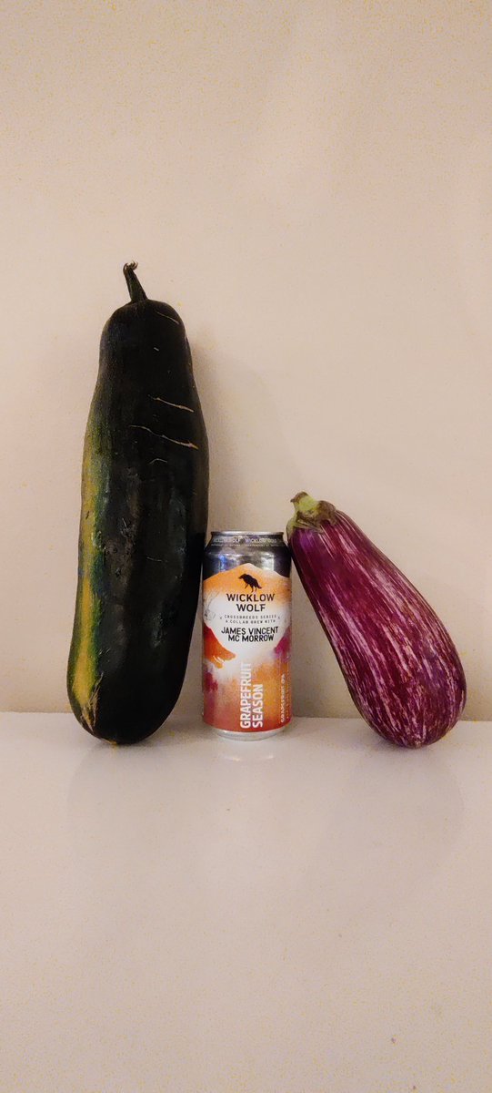 Look at the size of me Courgette...said the bishop to the actress. ( 440ml can and aubergine for scale)