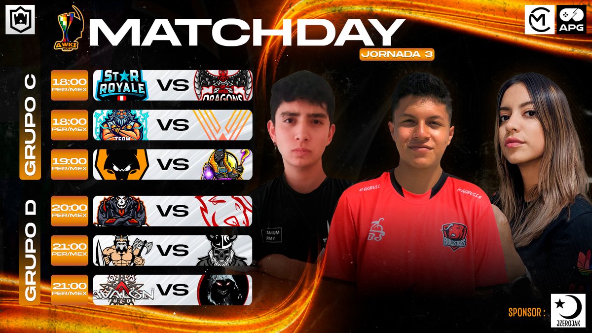 #CR | FASE DE GRUPOS🔥| JORNADA 3️⃣

🔰GRUPO C
🛡️@Star_RoyalePeru🇵🇪🆚🇲🇽<a href="/KingsDragonGG/">Kings Dragon's</a>
🛡️<a href="/TeamLightning8/">Team Lightning</a>🇲🇽🆚🌎<a href="/CRValkirias/">VALKIRIAS</a>
🛡️@Wolves_GamingGG🇭🇳🆚🇵🇷<a href="/NewAlliance_GG/">New Alliance</a>

🔰GRUPO D
⚔️<a href="/XpectrosCr/">Xpectros</a>🇵🇪🆚🇨🇱<a href="/BullStars_/">𝗕𝘂𝗹𝗹𝗦𝘁𝗮𝗿𝘀™</a>
⚔️<a href="/TitaniumArmyGG/">⭐ Titanium Army ⭐</a>🇨🇱🆚🇬🇹
<a href="/Demons_GamingGG/">Demons Gaming</a> 
⚔️@Avalon_eSp🌎🆚🇨🇴<a href="/CRL_DarkPhamton/">Dark League</a>