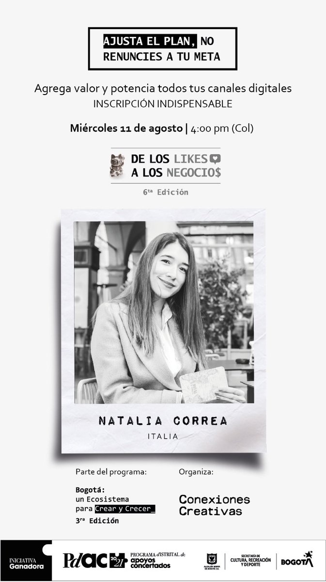 CCCreativas's tweet photo. Llega la 6ta versión de nuestro programa DE LOS LIKES A LOS NEGOCIOS.
Ya puedes inscribirte sin costo aquí: https://t.co/p5gkJuZtYX
Aprenderás este miércoles 11 de agosto a las 4 pm (Col) a construir una estrategia digital de la mano de @_Lea_correa
#LikeToBusiness https://t.co/TwFfIASCic
