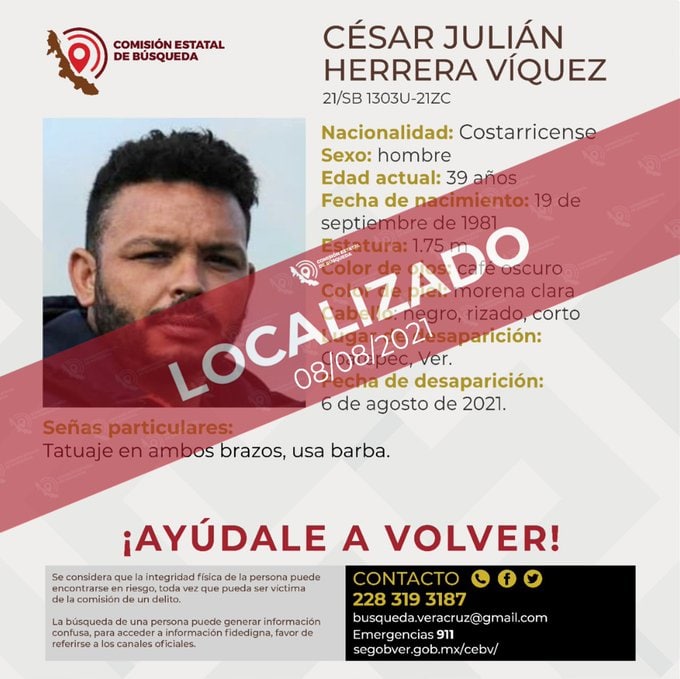 lapetitemachine's tweet photo. nuestro amigo césar fue localizado, pero no ha vuelto a casa: tras aparecer en veracruz puerto, césar ha sido acusado de formar parte de un grupo criminal. esto es falso. césar es inocente y su familia y amigos lo queremos de vuelta.

agradecemos mucho, mucho toda la difusión. https://t.co/nSecSDnVbO