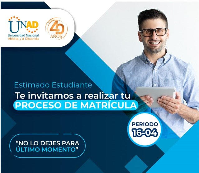¡ALERTA! 🚨

Estimada comunidad Unadista, les recordamos que hasta el próximo sábado 14 de agosto (tener en cuenta la disponibilidad de los bancos o el medio de pago por dónde se vaya a realizar) están abiertas las inscripciones de las matrículas para el siguiente período 16-04.