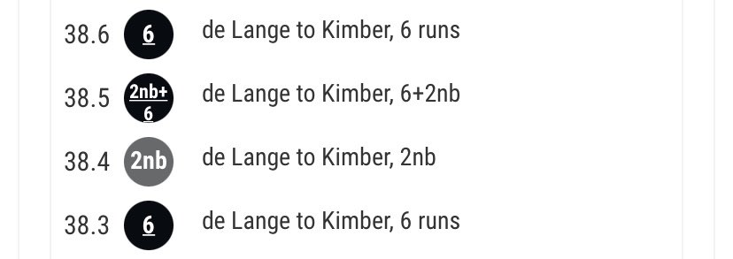 BenPomeroy15's tweet photo. @ZaltzCricket DeLange has just conceded 16 runs off 1 legal delivery…. is that the most ever conceded off one ball? 

He then makes it 22 off 2…. https://t.co/hrEKHYnI1g