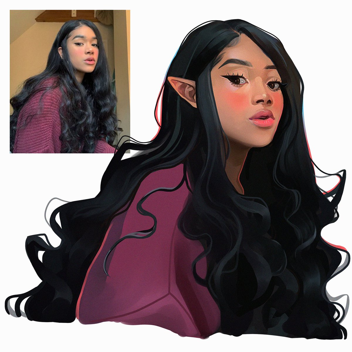pinterest leaves no trace of a source so i want to draw you guys as elves like this instead ):&lt; 💕

Like+RT and reply with your photo to get drawn maybe ✨