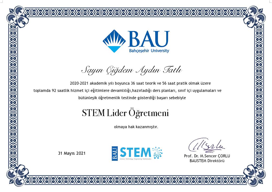 citosu's tweet photo. Çok istediğim sertifikamı aldım. Çok emek var çok.Teşekkürler #baustem #stemgelecektir #STEM Teşekkürler Sayın idarecilerim ve Sinem hocam🙏 https://t.co/Aj3DSVSO2b