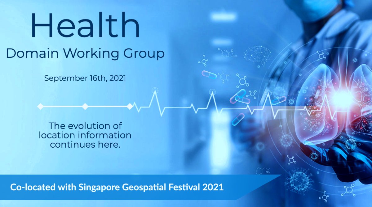 The OGCs Health Domain Working Group is being co-located at the #SgGeoFest during #OGC21Sept Member Meeting. Engage with your community to create an impact on topics such as security of health data, global health equity, and so much more! Register Now: go.myogc.org/3AzZBu1