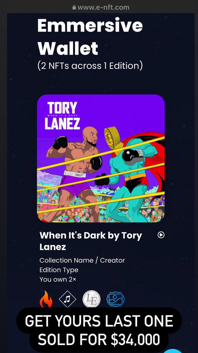 cryptoconcan's tweet photo. Canadian 🇨🇦 Artist Tory Lanez just released his latest NFT today for just $1, the last one sold for $34,000!! Get yours today!! @torylanez #nft #crypto #eth https://t.co/wIcJP4axVD