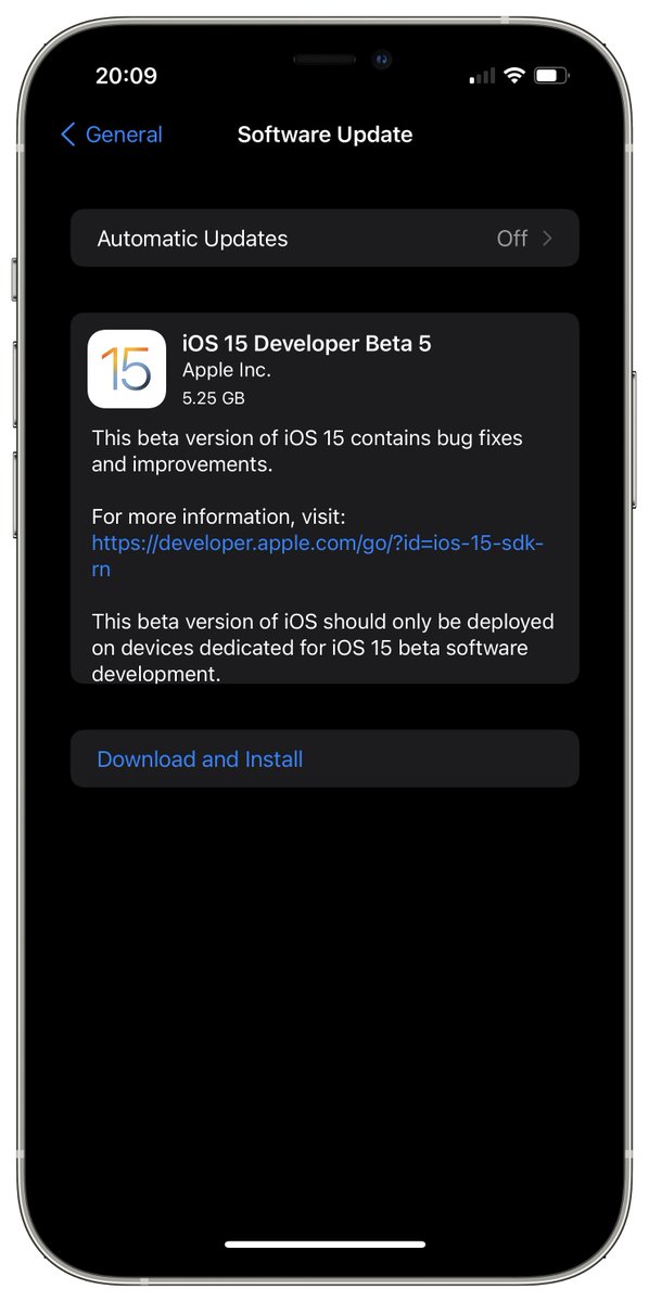 iSWUpdates's tweet image. iOS 15.0 Dev Beta 5 (19A53xxx) has been released. #iOS15 #iOS15DevBeta5 #iOS15Beta5