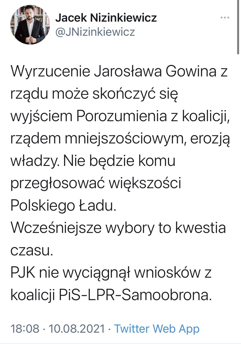 LKraskowski's tweet photo. #Kaczyński nie wyciągnął wniosków z koalicji z #LPR i #Samoobroną? To się dopiero okaże. Wszystko zależy od tego, czy seryjny samobójca odwiedzi #Gowina szybciej niż #Leppera. https://t.co/Qzc4nPdhOf