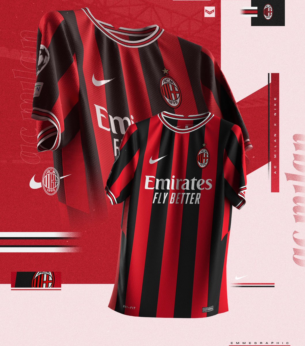 Grammatica Supplement meerderheid emmegraphic on Twitter: "🖌️⚽ | 𝗔𝗖 𝗠𝗶𝗹𝗮𝗻 • #Nike | home jersey  concept • 💬 | What do you think? Drop a comment All the logos on this  concept jersey are