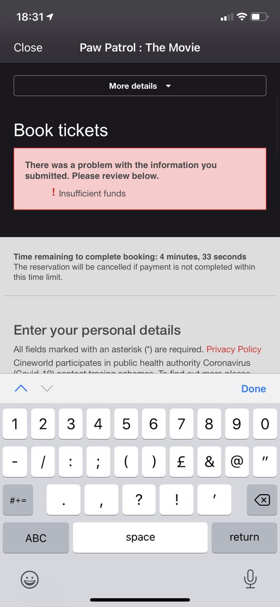 graemebeck89's tweet photo. @cineworld Hi there, are there problems currently using gift vouchers to buy tickets? I’ve tried 2 different sets of voucher &amp; pin codes and continually receive the error below (which is not true). Thanks https://t.co/fLvVjrAa7V