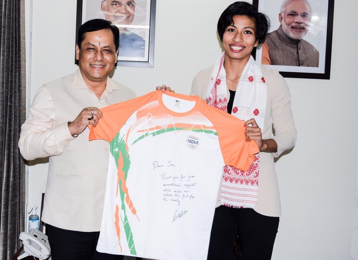 sarbanandsonwal's tweet photo. Lovlina Borgohain's outstanding performance in #Tokyo2020 has made her the pride of India.

Welcome home champ, @LovlinaBorgohai. May you rise and shine further. https://t.co/fxCl5taBw6