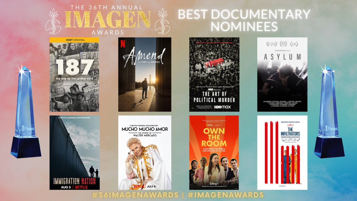 ImagenFound's tweet photo. We are so excited for our #ImagenAwards nominees for #BestDocumentary. These are the stories of the Latinx community that deserve to be shared with the world. 🎥🙏✨ #RepresentationMatters #OurCommunityDiverseTalentedUnited #36ImagenAwards #LatinosinHollywood #Latinx https://t.co/sbPWztz04Z