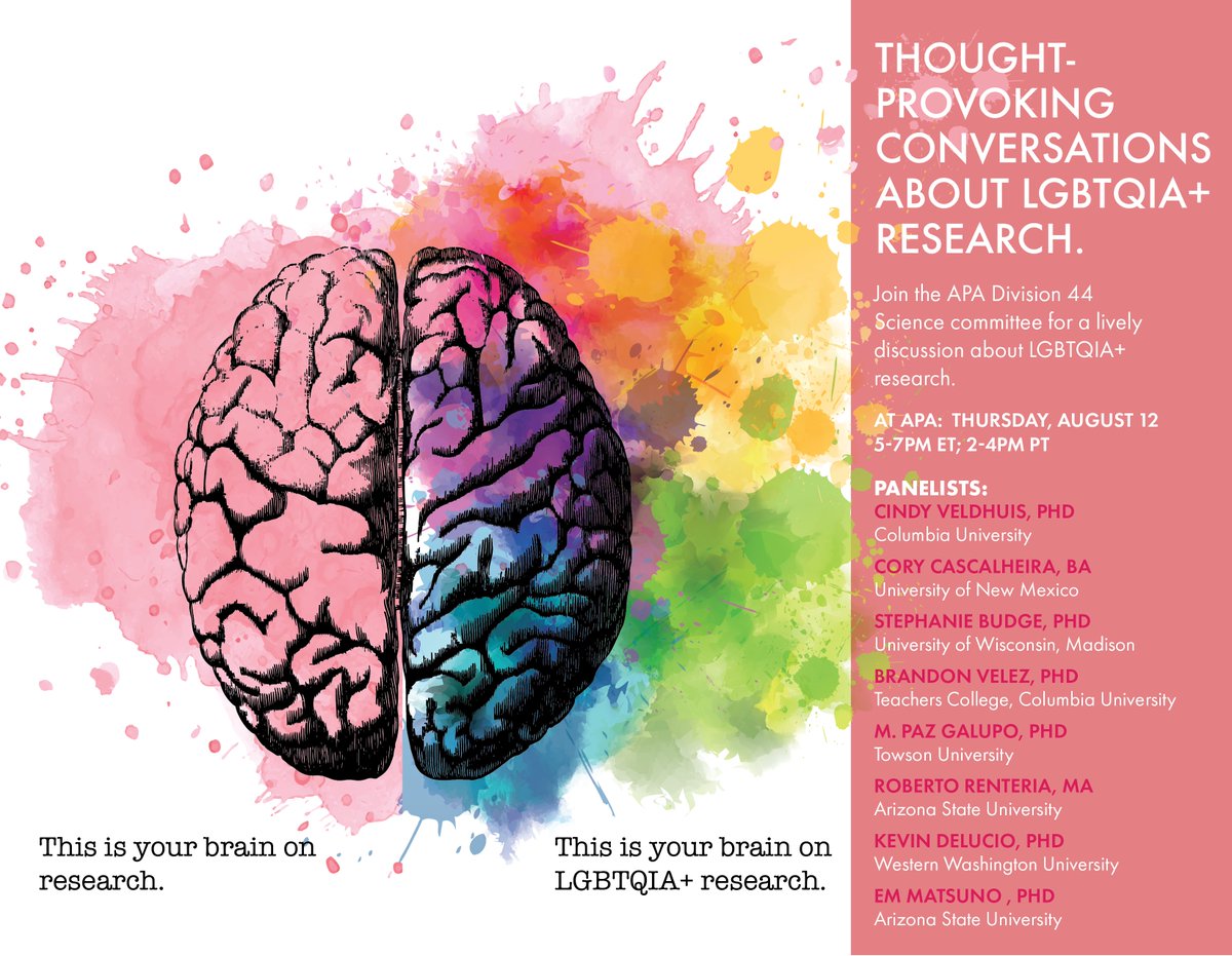 UMDPRC's tweet photo. For #CABTuesday, we're highlighting @Div44APA's upcoming #APA2021 #LGBTQ+ research discussion this Thursday featuring  
@PazGalupo, @CindyBVeldhuis, @CJCascalheira, Stephanie Budge (@UWMadEducation), Brandon Velez (@TCintersections), @RRenteria_Psych, @ProfDelucio, &amp; @EmMatsuno! https://t.co/yOh8fTMjnF