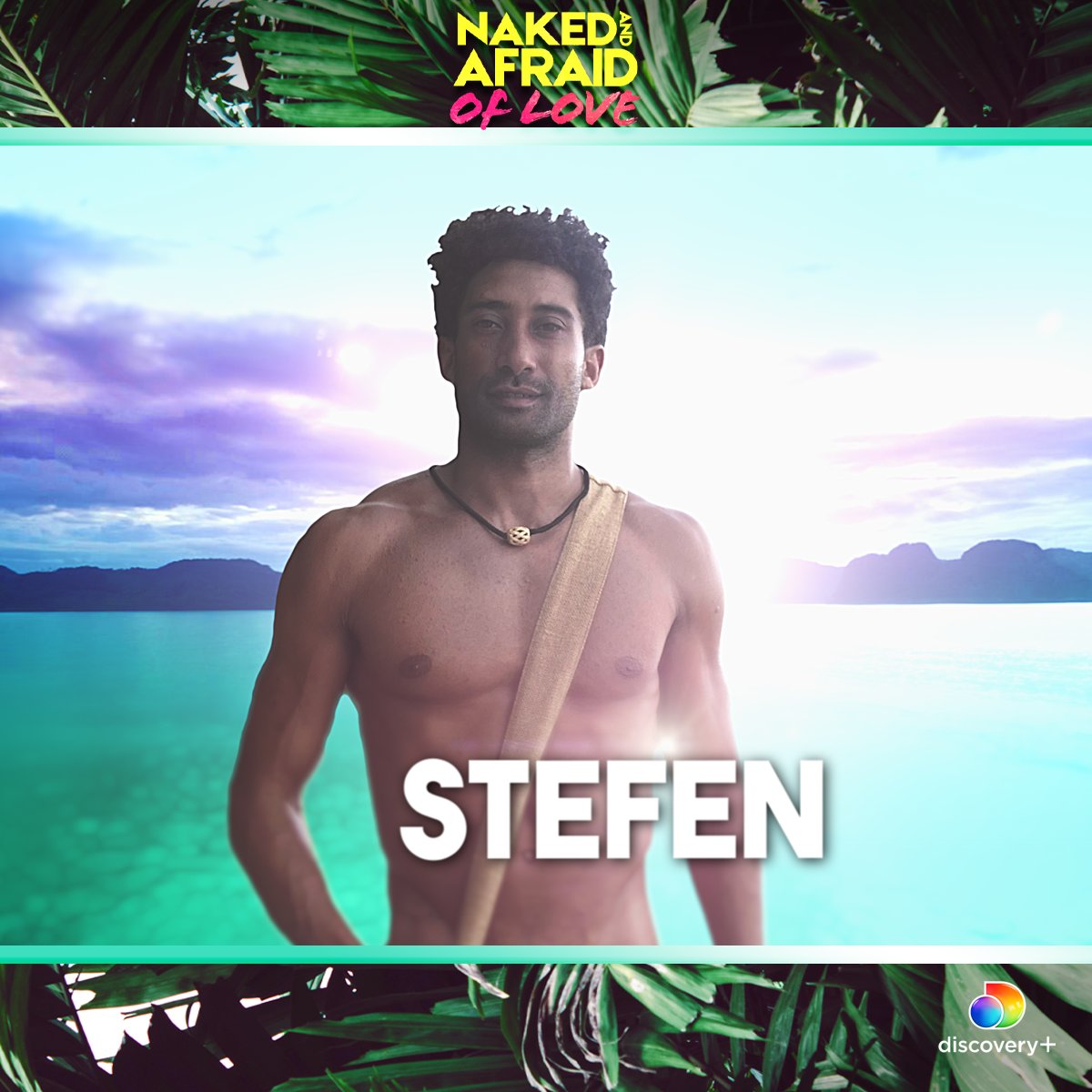 Discovery's tweet photo. Stefen is a 30-year-old model and part-time server from Brooklyn, NY. After a five-year relationship ended badly, Stefen is back to feeling confident, loving himself, and ready to play the field in hopes of finding love. #NakedandAfraidofLove https://t.co/zFYAemCvs2