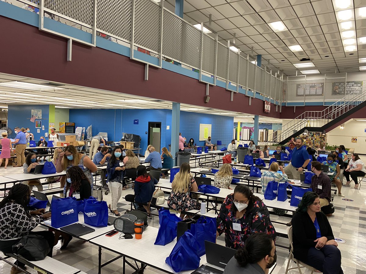 DougTimm34's tweet image. Great job #csdtech for distributing/training 60+ new staff this morning. 100% accounts, email, platforms accessed a month before school! My team is amazing. And we gave them some extra goodies! @ChristinaK12
