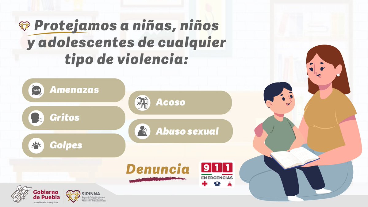 SIPINNA_Pue's tweet photo. Prevenir y atender todos los casos de maltrato o discriminación infantil, es una responsabilidad que debe ser compartida entre instituciones y sociedad.👧👦

#SIPINNA #EsSuDerecho #NiñezSinViolencia https://t.co/z5SeYfcwT5