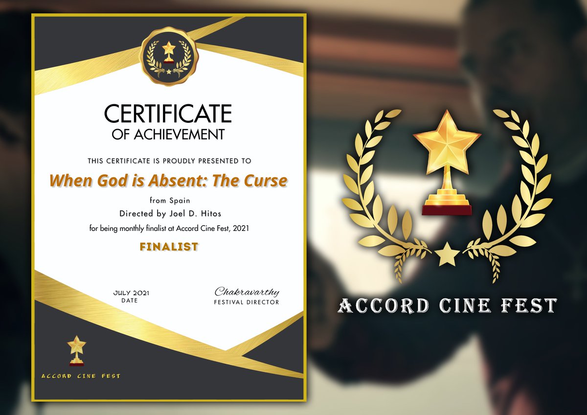 La organización del Accord Cine Fest acaba de enviarnos, directo desde India, nuestro certificado de Finalistas en el festival. Somos muy felices con los reconocimientos que 'Maldición' sigue teniendo a poco de comenzar el circuito en festivales. 12 de agosto en <a href="/Playcortos_es/">Playcortos</a>.