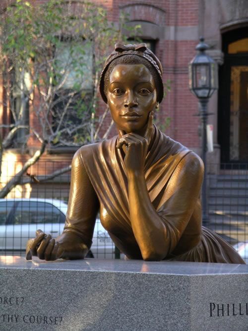 AfricanArchives's tweet photo. A Boston monument to Phyllis Wheatley. In 1773 she became the first black woman to publish a book.

Her poems captured the realities of slavery for the enslaved, before covering themes such as rebellion and revolution. https://t.co/WAuH9UZcim