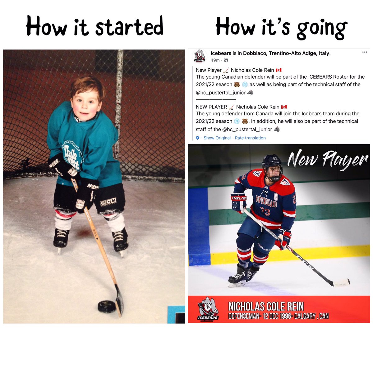 RhinoMum's tweet photo. Very proud of our son Nick who signed a pro contract to play hockey in Italy! ♥️🇮🇹🏒🥅   #ProudMama https://t.co/pBs0vNP9QI