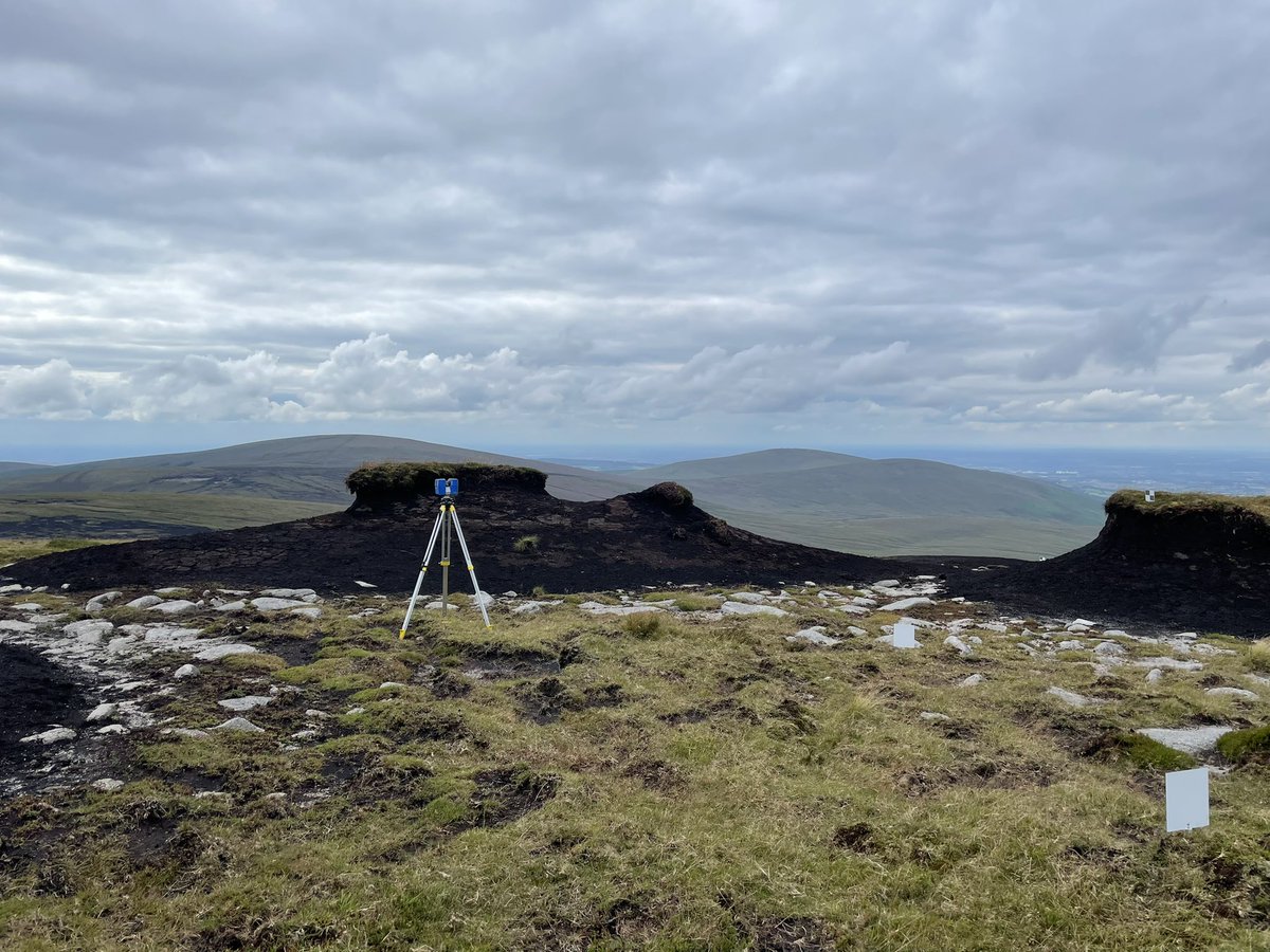 guaduneth's tweet photo. First day in blanket Irish bogs 🇮🇪. Really concerning status with large extensions of exposed peat. I hope our results help to promote the restoration of this amazing blanket bog 🌱 @mapalljohn @NTU_ARES @TCD_Geography #peatlands #ClimateAction #GlobalBlanketBogAssessment https://t.co/hf8DBnykAD