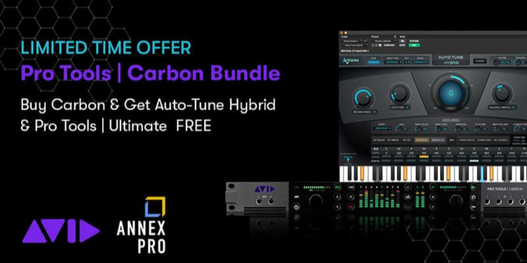 Create album quality music 🎧 Until Sep 15, purchase &amp; register a new <a href="/Avid/">Avid</a> Pro Tools | Carbon interface and get <a href="/AntaresAudio/">AutoTune®</a> AutoTune Hybrid &amp; a full <a href="/AvidProTools/">Avid Pro Tools</a> | Ultimate perpetual license for FREE.

Learn more: ow.ly/GqiL50FNOhw