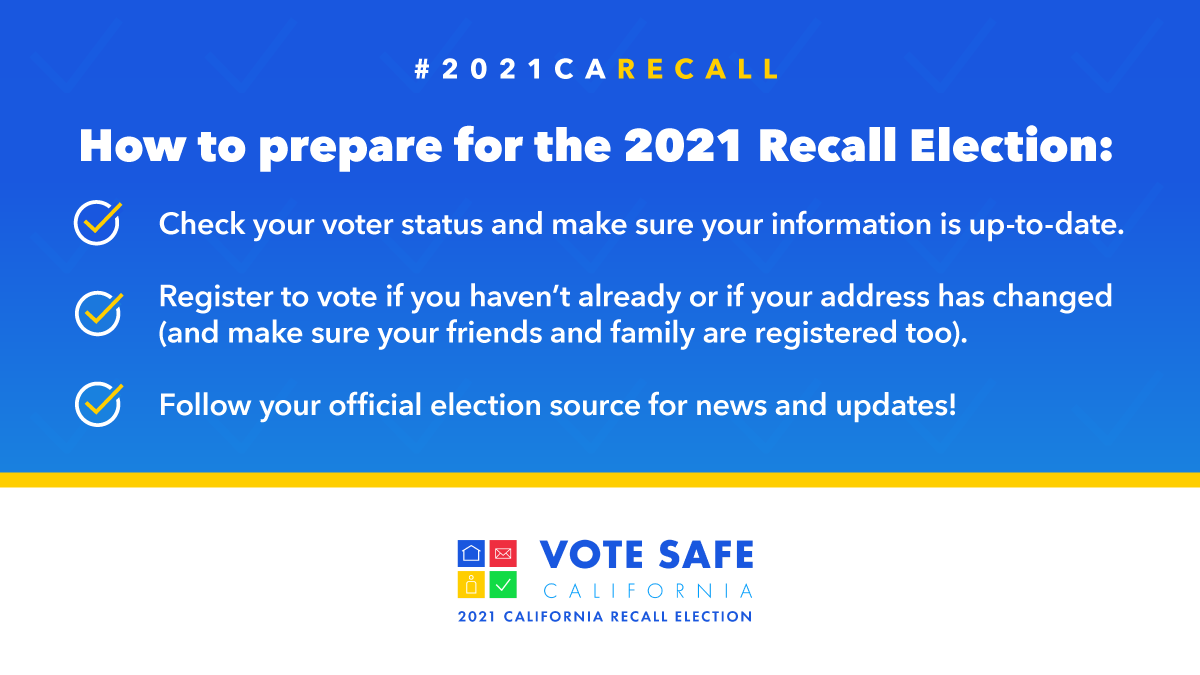 County2Work's tweet photo. Make sure you are prepared for the 2021 Recall Election! Use this checklist to stay informed on what you need to do. @LAFreeTheVote https://t.co/xvqFhcDH59