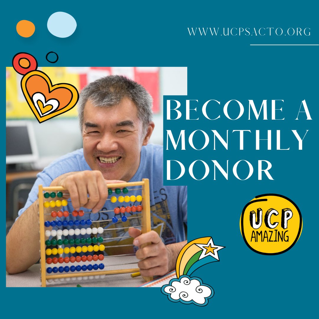 UCPsacramento's tweet image. Be someone’s hero. Even a small monthly donation can do amazing things for our clients! You can make an impact on our programs, ensuring someone with a disability is not forgotten. bit.ly/3jJ9kXP
 #UCP #disabilityawareness #dayprograms #monthlygiving