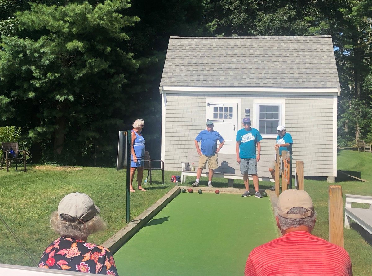 DuxSeniorCtr's tweet photo. #Duxbury seniors will face #Bridgewater seniors in a Bocce championship match Wednesday, August 11 beginning at 2:30 p.m. at the DuxburySenior Center. Duxbury is the heavy favorite thanks to 90-year-old June O'Neil, our ace-in-the-hole. Look out, Bridgwater! #bocee #DSCsummer https://t.co/pPke5fqV3V