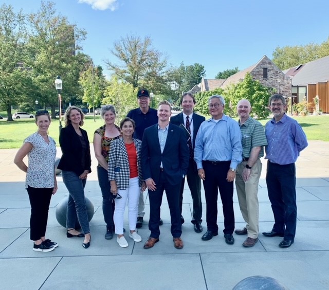 PUStateAffairs's tweet photo. Thank you, @NewJerseyDEP Commissioner @shawnlatur and staff, for visiting #PrincetonU to learn more about the University's sustainability efforts and carbon-neutral goals to reduce greenhouse gas emissions to Net Zero by 2046. https://t.co/iryMPnTCm0