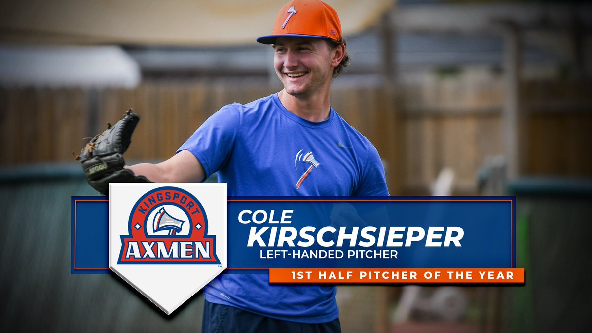 KingsportAxmen's tweet image. .@ColeKirsch27 is racking up the recognition!! 🏅🏅

Kirschsieper recorded 21 scoreless innings and a team-high 33 strikeouts! Opposing hitters batted only .104 off of the southpaw! #AxEm